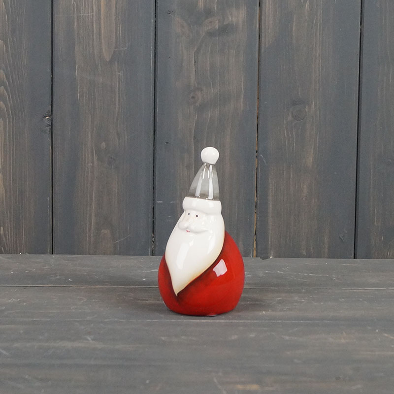 Medium Ceramic Santa with Red Body Grey Hat (12.3cm) detail page